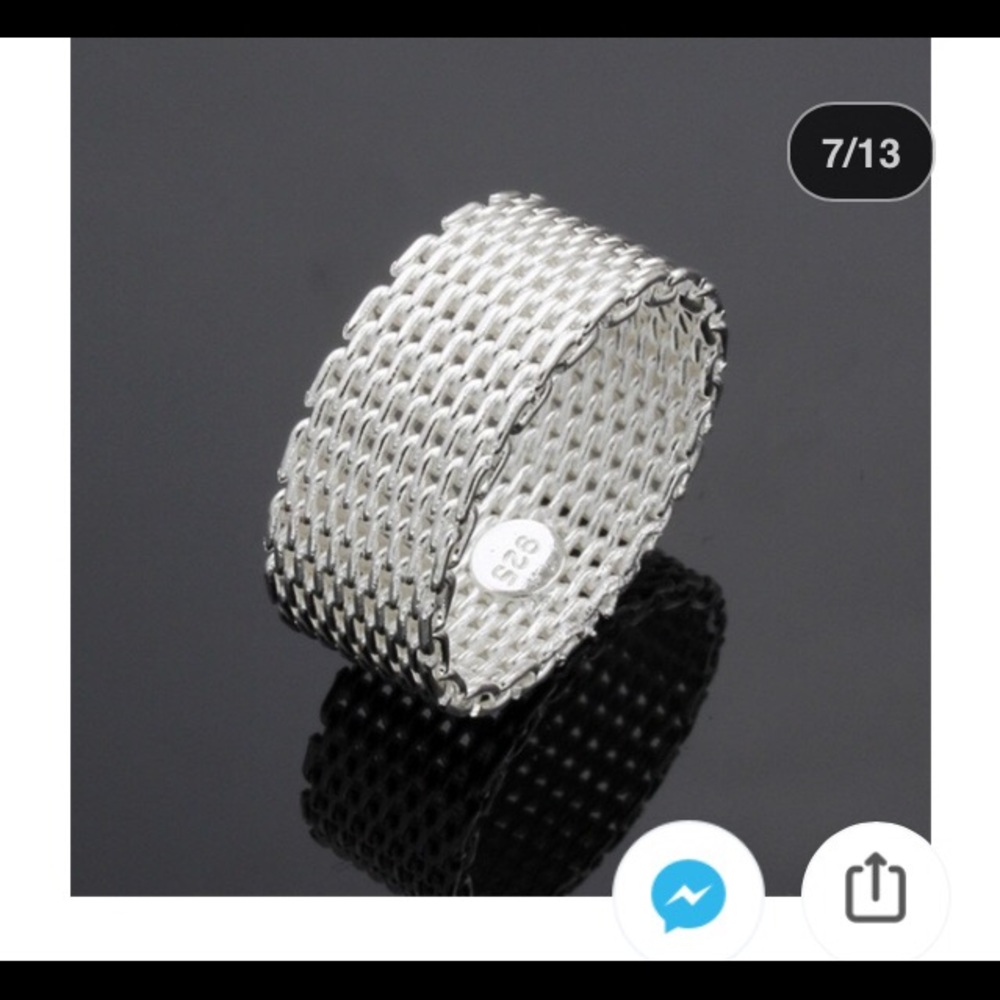 JUST IN!! Women’s 925 Silver  Woven Mesh Ring